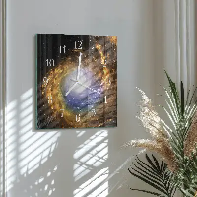 Vierkante glas klok Kosmos