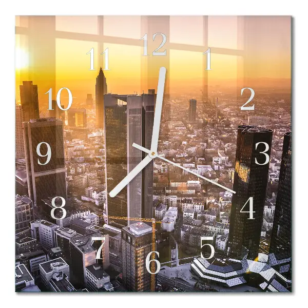 Moderne wandklok glas vierkant Zonsondergang