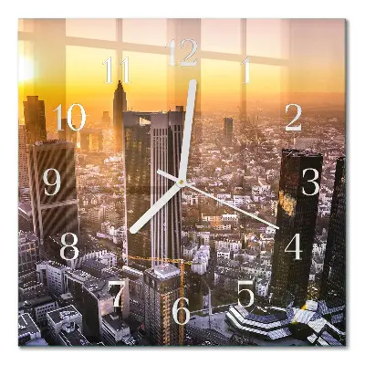 Moderne wandklok glas vierkant Zonsondergang