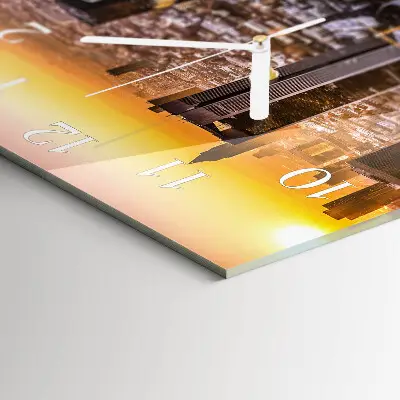 Moderne wandklok glas vierkant Zonsondergang