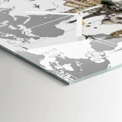 Moderne wandklok glas vierkant Wereld
