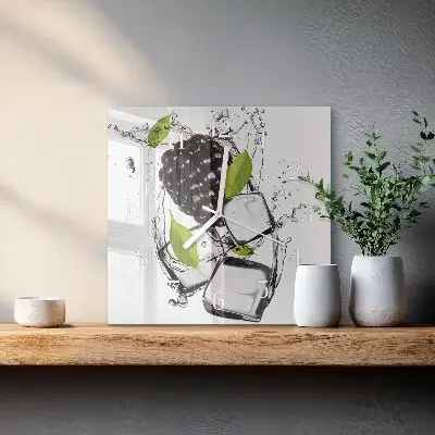 Vierkante glazen wandklok Braam