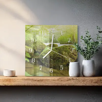 Vierkante glazen klok Natuur
