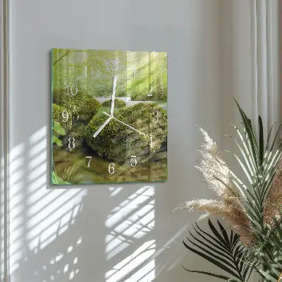 Vierkante glazen klok Natuur