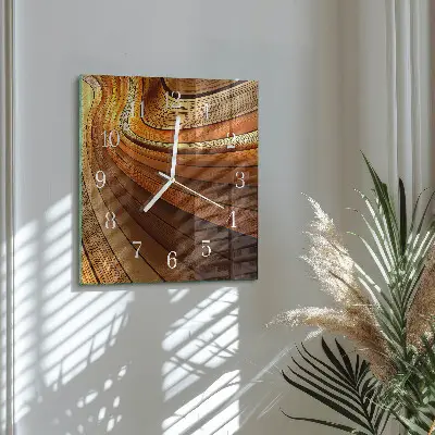 Vierkante glazen wandklok Abstractie