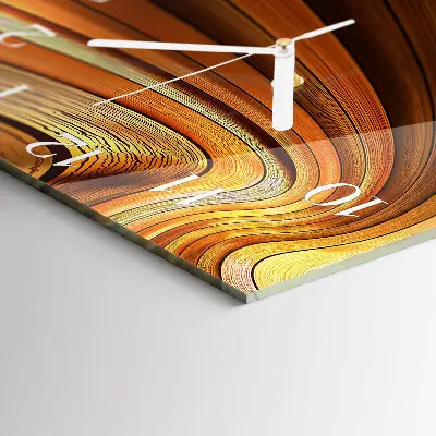 Vierkante glazen wandklok Abstractie