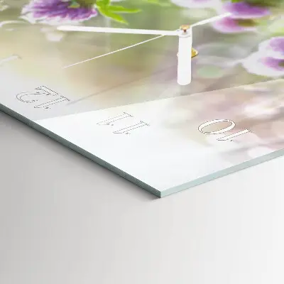 Moderne wandklok glas vierkant Bloemen