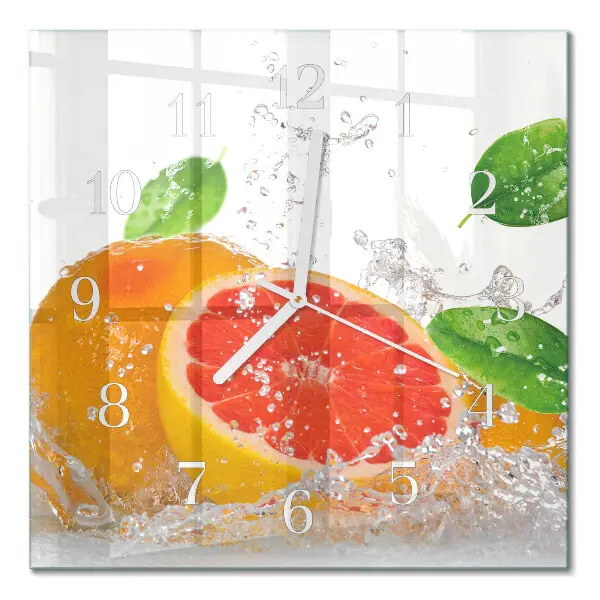 Vierkante glas klok Pompelmoes