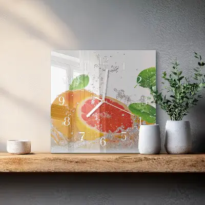 Vierkante glas klok Pompelmoes
