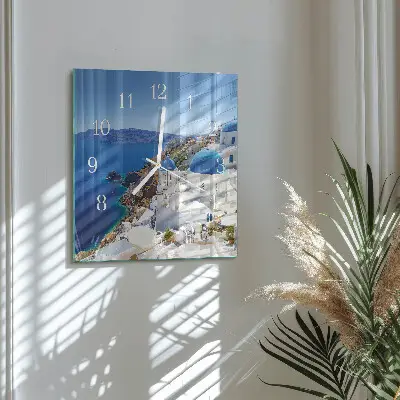 Decoratieve glazen klok vierkant Santorini