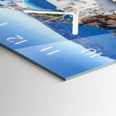 Decoratieve glazen klok vierkant Santorini