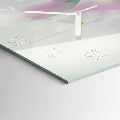 Moderne wandklok glas vierkant Bloemen