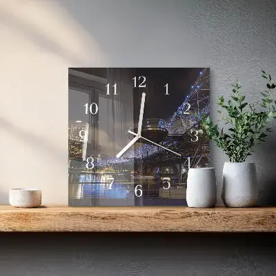 Decoratieve glazen klok vierkant Nacht
