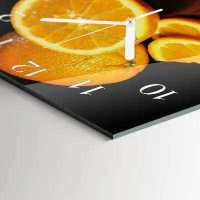 Moderne wandklok glas vierkant Sinaasappels