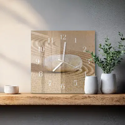 Decoratieve glazen klok vierkant Steenzand