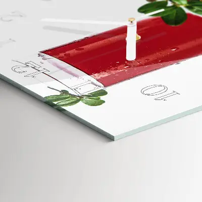Vierkante glazen wandklok Cranberries