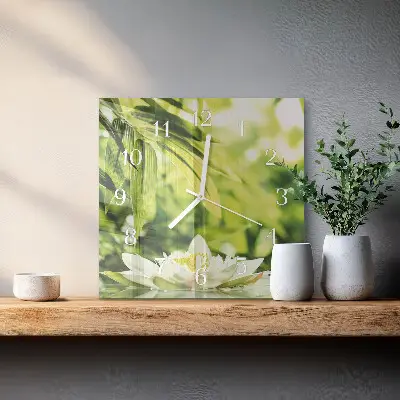 Moderne wandklok glas vierkant Natuur
