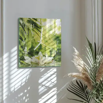 Moderne wandklok glas vierkant Natuur