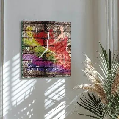 Decoratieve glazen klok vierkant Baksteen