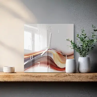 Moderne wandklok glas vierkant Abstractie