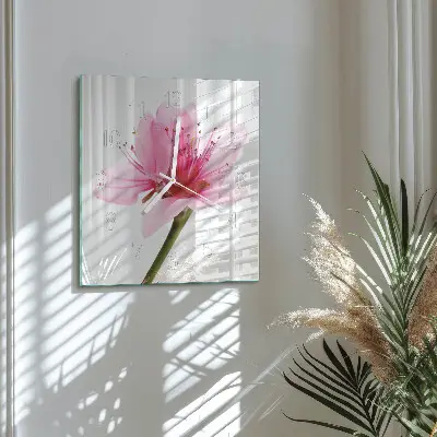 Vierkante glas klok Bloem