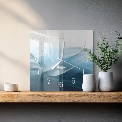 Vierkante glazen wandklok Abstractie