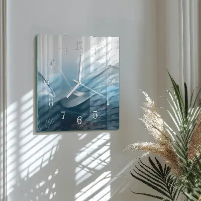 Vierkante glazen wandklok Abstractie