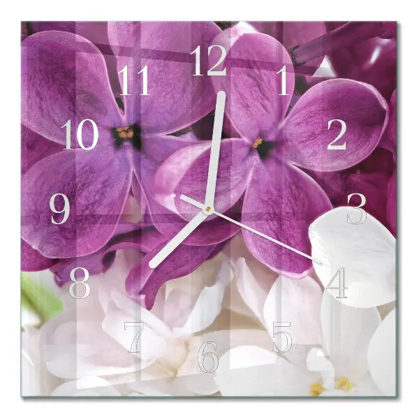 Decoratieve glazen klok vierkant Bloemen