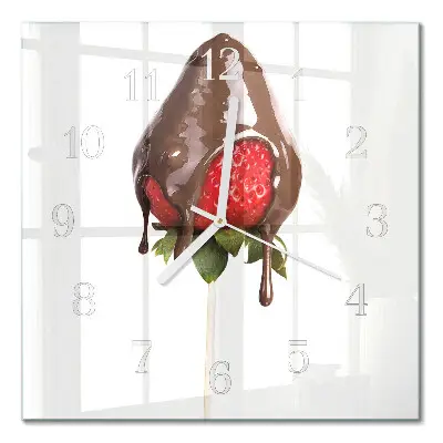 Moderne wandklok glas vierkant Chocolade