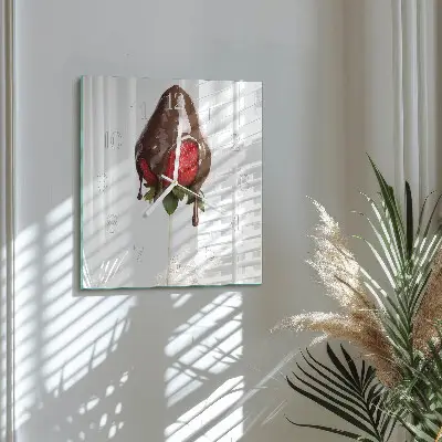 Moderne wandklok glas vierkant Chocolade