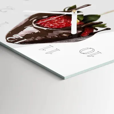 Moderne wandklok glas vierkant Chocolade