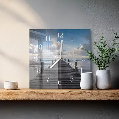 Decoratieve glazen klok vierkant Brug