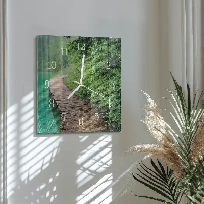 Decoratieve glazen klok vierkant Houten steiger