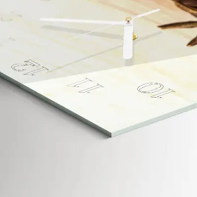 Decoratieve glazen klok vierkant Koffiebonen