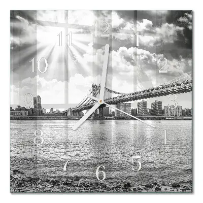 Moderne wandklok glas vierkant Brug