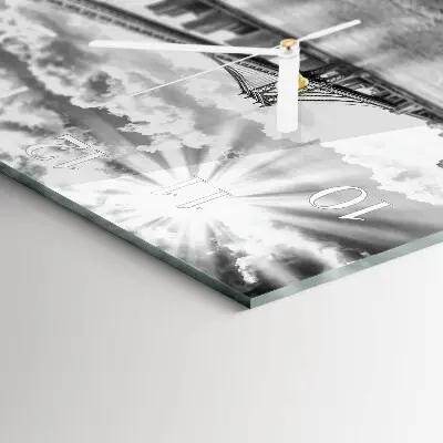 Moderne wandklok glas vierkant Brug