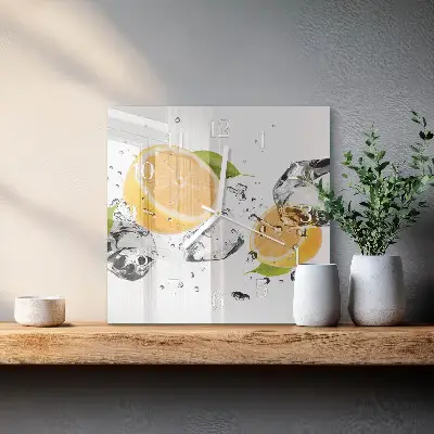 Decoratieve glazen klok vierkant Citrus