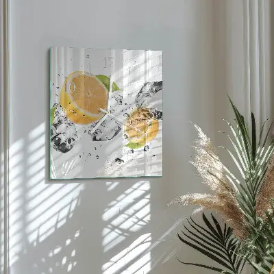 Decoratieve glazen klok vierkant Citrus