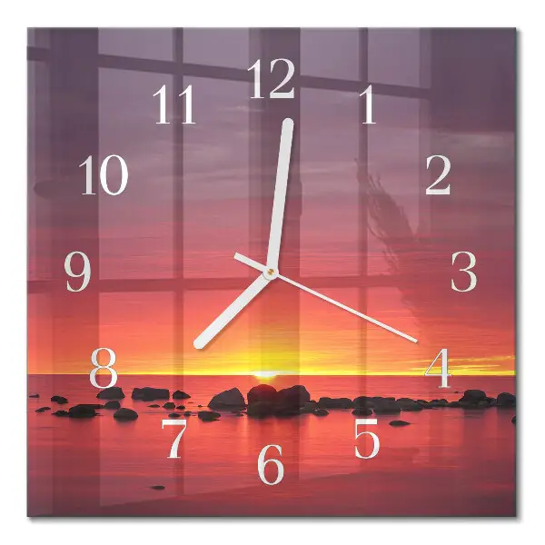 Vierkante glas klok Zonsondergang