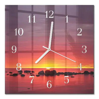Vierkante glas klok Zonsondergang