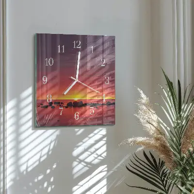 Vierkante glas klok Zonsondergang