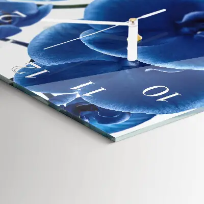Moderne wandklok glas vierkant Orchidee