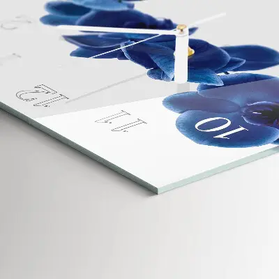 Vierkante glas klok Orchidee