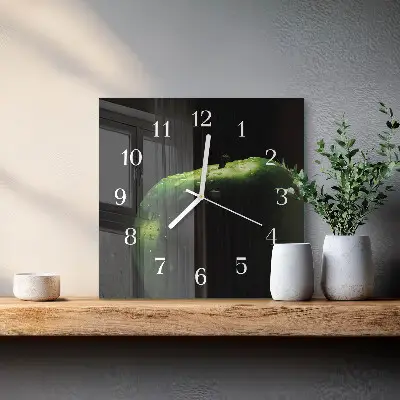 Vierkante glas klok Appel