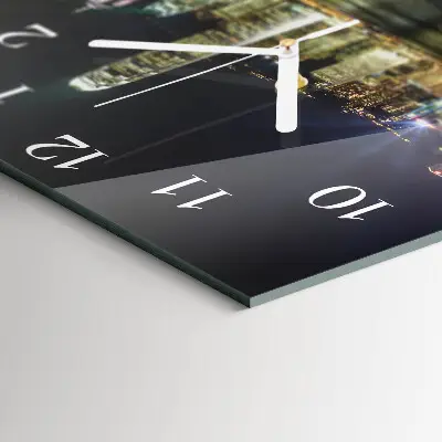 Vierkante glazen wandklok Horizon