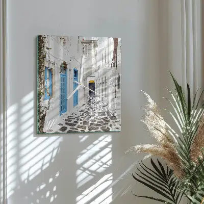 Decoratieve glazen klok vierkant Santorini