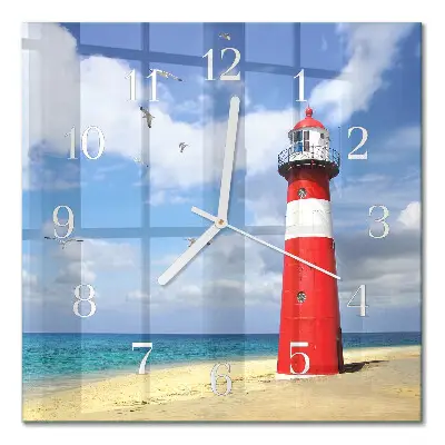 Moderne wandklok glas vierkant Vuurtoren