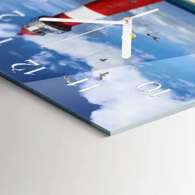 Moderne wandklok glas vierkant Vuurtoren