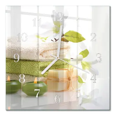 Vierkante glas klok Spa zeep