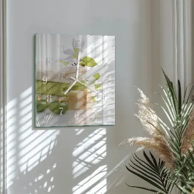 Vierkante glas klok Spa zeep